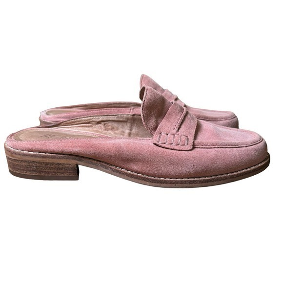 Madewell Elinor Loafer Mule Dusty Clay Pink Suede Leather Slide Size 7.5 - Picture 2 of 10